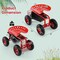 4-Wheel Outdoor Work Cart with Swivel Seat Steel Frame Tool Tray and Large Wheels for Gardening